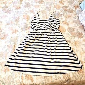 LC Lauren Conrad Brand white and blue striped dress